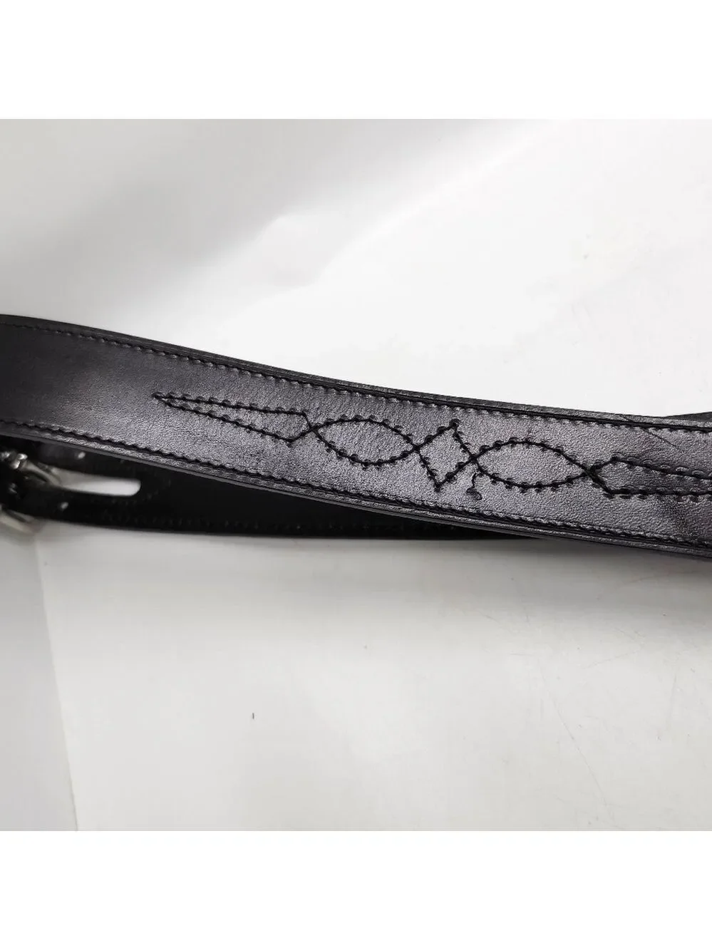 Noble Outfitters Double Belt Black Leather Belt Silver Buckels NWOT Sz XL